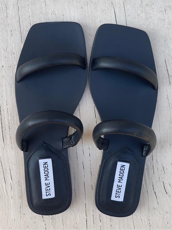 Steve Madden Shoes - Steve Madden Black Double-Strap Square-Toe Sandals